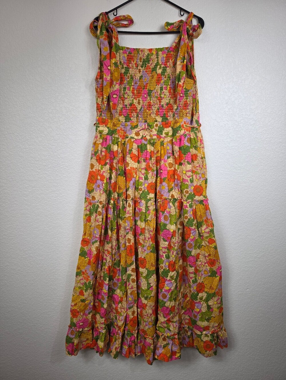 Free People Floral Cotton Midi Dress XS